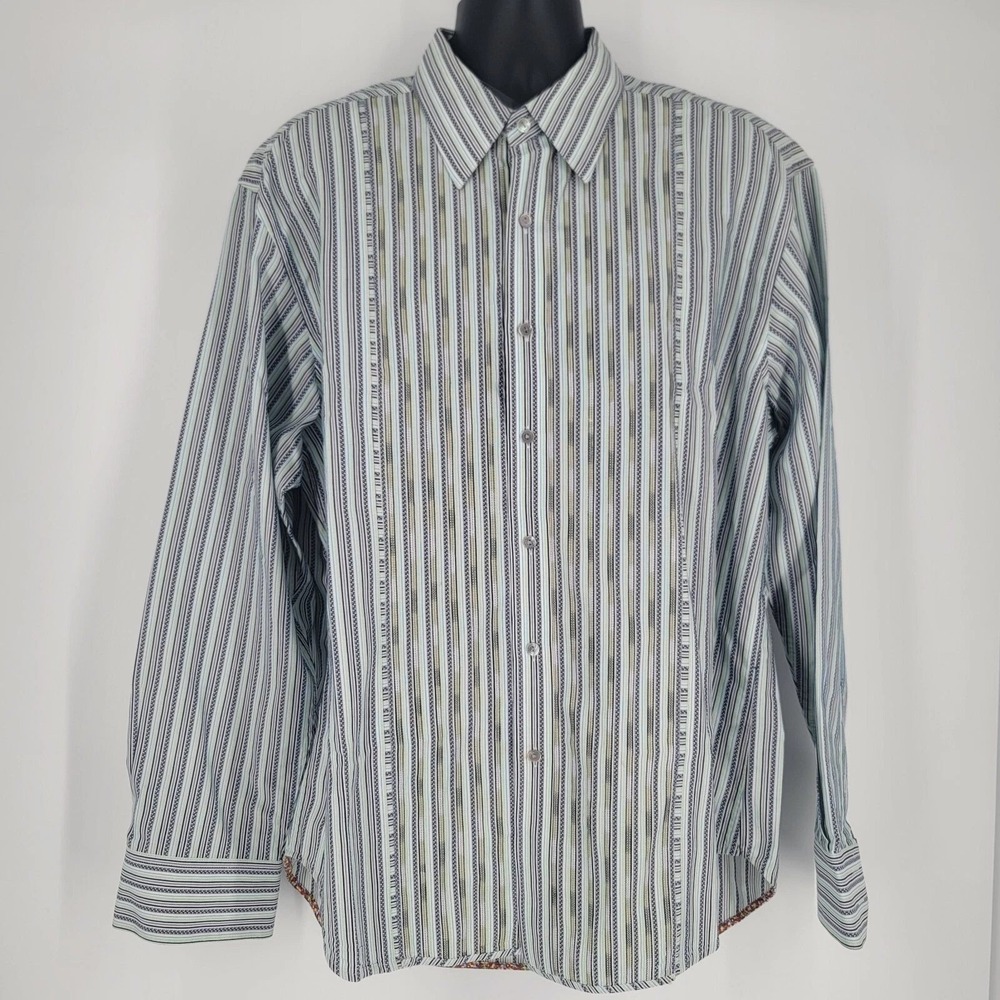 Robert Graham Men's Size 2XL Striped Long Sleeve Button Down Shirt